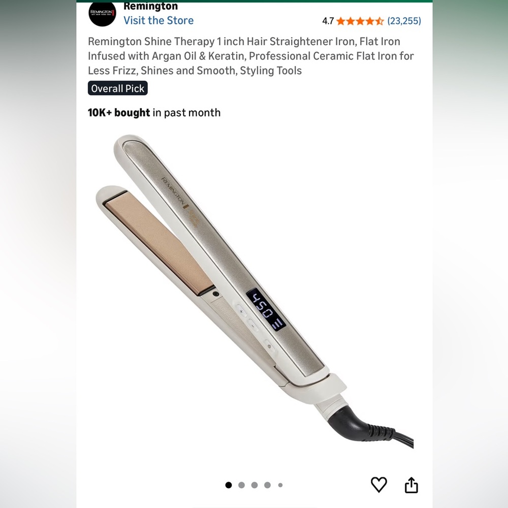 Remington Shine Therapy 1 inch Hair Straightener Iron